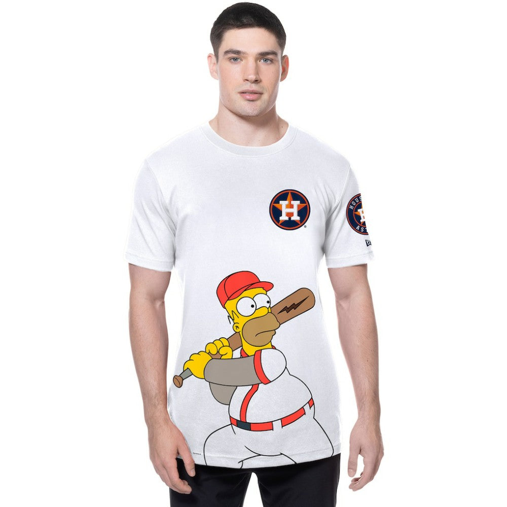 Houston Astros New Era MLB x Simpsons Homer Wonderbat T-Shirt - White - New Era Online