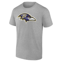 Baltimore Ravens Team Authentic Personalized Name & Number T-Shirt Gray