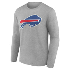 Buffalo Bills Team Authentic Personalized Name & Number Long Sleeve T-Shirt Gray