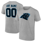 Carolina Panthers Team Authentic Personalized Name & Number T-Shirt Gray