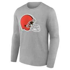Cleveland Browns Team Authentic Personalized Name & Number Long Sleeve T-Shirt Gray