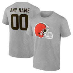 Cleveland Browns Team Authentic Personalized Name & Number T-Shirt Gray