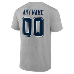 Dallas Cowboys Team Authentic Personalized Name & Number T-Shirt Gray