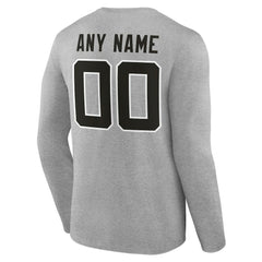 Jacksonville Jaguars Team Authentic Personalized Name & Number Long Sleeve T-Shirt Gray