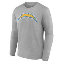 Los Angeles Chargers Team Authentic Personalized Name & Number Long Sleeve T-Shirt Gray