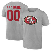 San Francisco 49ers Team Authentic Personalized Name & Number T-Shirt Gray