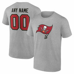 Tampa Bay Buccaneers Team Authentic Personalized Name & Number T-Shirt Gray