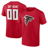 Atlanta Falcons Team Authentic Personalized Name & Number T-Shirt Red