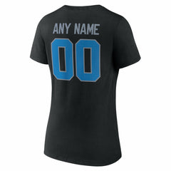 Detroit Lions Women's Team Authentic Personalized Name & Number V-Neck T-Shirt Black