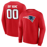 New England Patriots Team Authentic Personalized Name & Number Sweatshirt Red