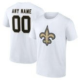New Orleans Saints Team Authentic Personalized Name & Number T-Shirt White