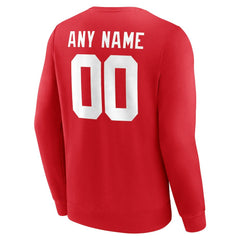 New York Giants Team Authentic Personalized Name & Number Sweatshirt Red
