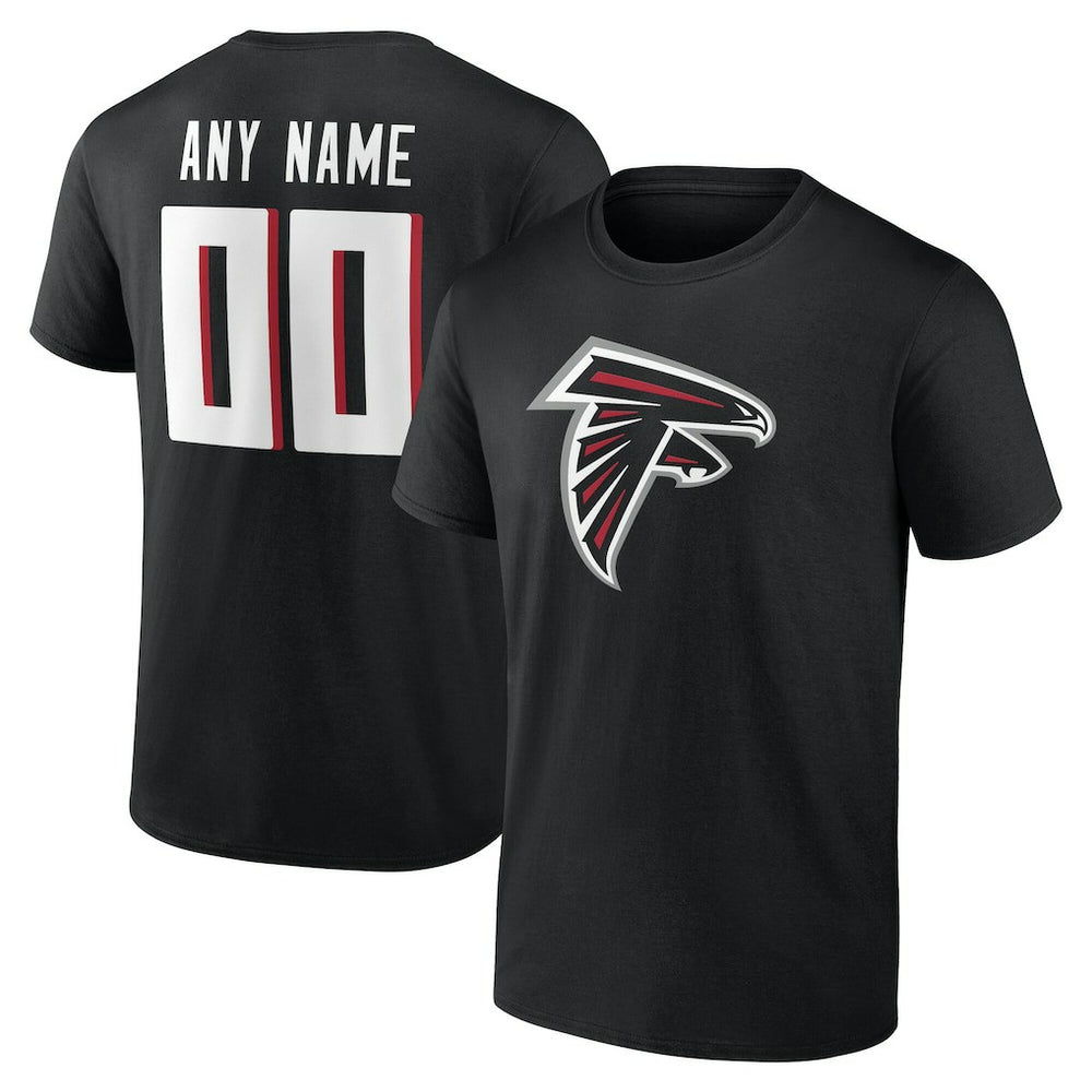 Atlanta Falcons Team Authentic Personalized Name & Number T-Shirt Black