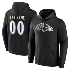 Baltimore Ravens Team Authentic Personalized Name & Number Hoodie Black
