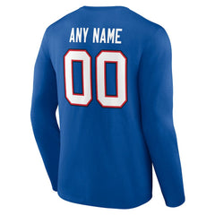 Buffalo Bills Team Authentic Personalized Name & Number Long Sleeve T-Shirt Royal
