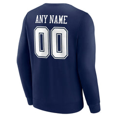 Dallas Cowboys Team Authentic Personalized Name & Number Sweatshirt Navy