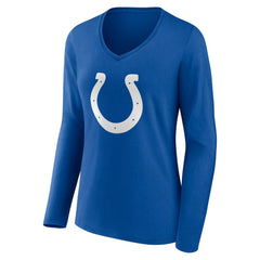 Indianapolis Colts Women's Team Authentic Personalized Name & Number Long Sleeve V-Neck T-Shirt Royal