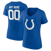 Indianapolis Colts Women's Team Authentic Personalized Name & Number V-Neck T-Shirt Royal