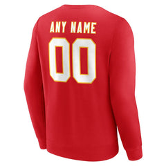 Kansas City Chiefs Team Authentic Personalized Name & Number Sweatshirt Red