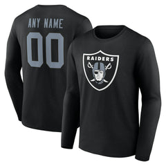 Las Vegas Raiders Team Authentic Personalized Name & Number Long Sleeve T-Shirt Black