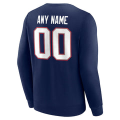 New England Patriots Team Authentic Personalized Name & Number Sweatshirt Navy