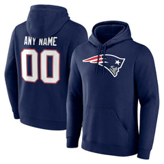 New England Patriots Team Authentic Personalized Name & Number Hoodie Navy