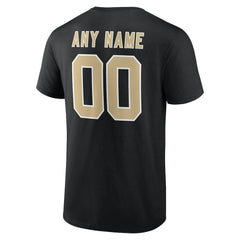 New Orleans Saints Team Authentic Personalized Name & Number T-Shirt Black