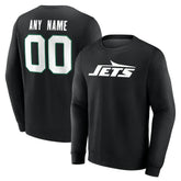 New York Jets Team Authentic Personalized Name & Number Sweatshirt Black