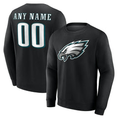 Philadelphia Eagles Team Authentic Personalized Name & Number Sweatshirt Black