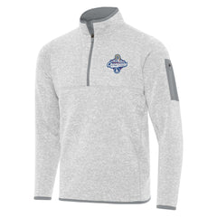 Los Angeles Dodgers Antigua Back-to-Back World Series Champions Fortune Quarter-Zip Pullover - Heather Gray - MLB Lifestyle