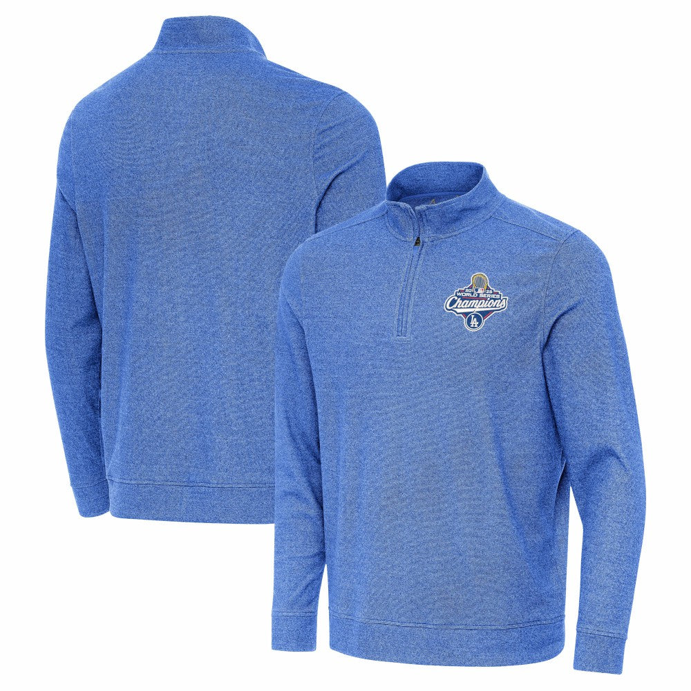 Los Angeles Dodgers Antigua 2025 World Series Champions Subtle Quarter-Zip Sweatshirt - Heather Royal - MLB on Sale
