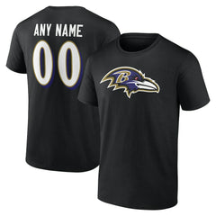 Baltimore Ravens Big & Tall Team Authentic Custom T-Shirt Black