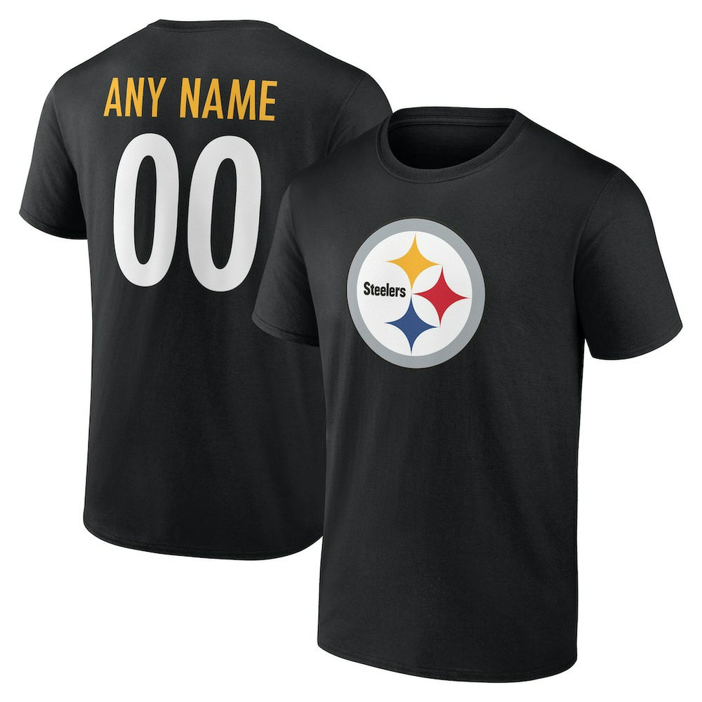 Pittsburgh Steelers Big & Tall Team Authentic Custom T-Shirt Black