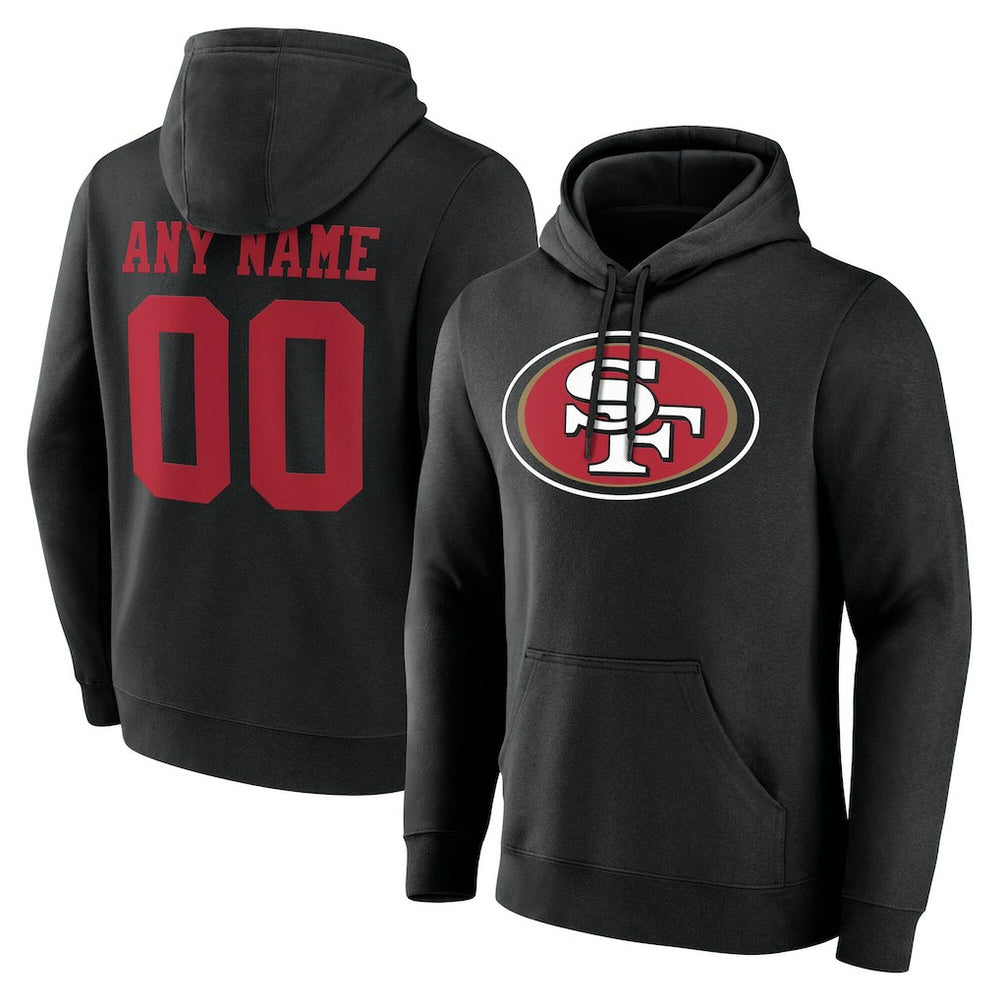 San Francisco 49ers Big & Tall Team Authentic Custom Hoodie Black