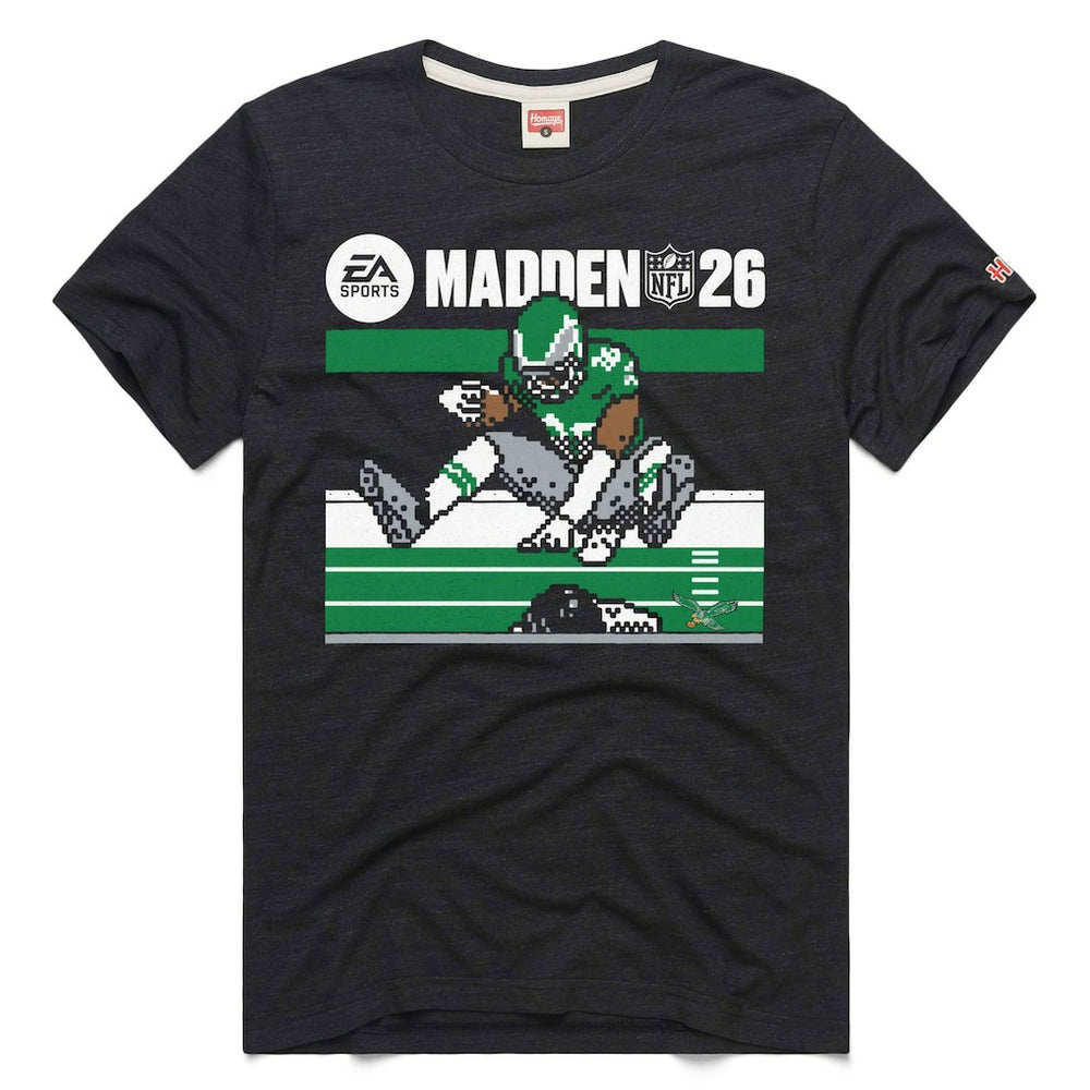 Saquon Barkley Philadelphia Eagles Homage Unisex Madden NFL '26 Retro Cover Tri-Blend T-Shirt Charcoal