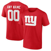 New York Giants Big & Tall Team Authentic Custom T-Shirt Red