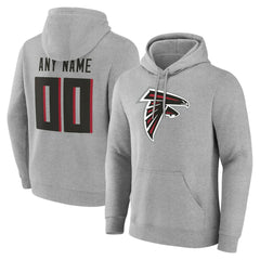 Atlanta Falcons Big & Tall Team Authentic Custom Hoodie Gray