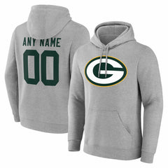 Green Bay Packers Big & Tall Team Authentic Custom Hoodie Gray