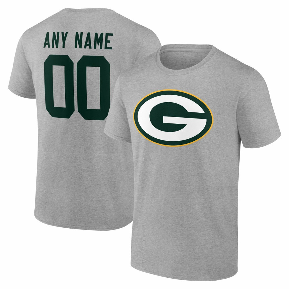 Green Bay Packers Big & Tall Team Authentic Custom T-Shirt Gray