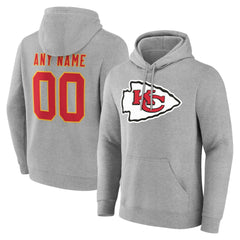 Kansas City Chiefs Big & Tall Team Authentic Custom Hoodie Gray