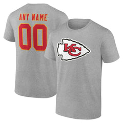 Kansas City Chiefs Big & Tall Team Authentic Custom T-Shirt Gray