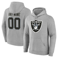 Las Vegas Raiders Big & Tall Team Authentic Custom Hoodie Gray