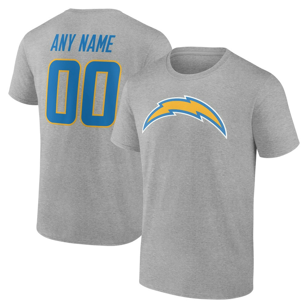 Los Angeles Chargers Big & Tall Team Authentic Custom T-Shirt Gray