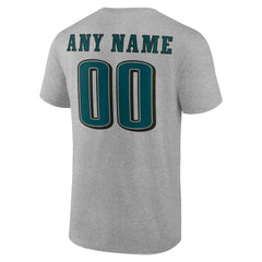 Philadelphia Eagles Big & Tall Team Authentic Custom T-Shirt Gray