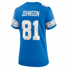 Nike Calvin Johnson Detroit Lions Women's Team Retired Game Jersey Blue