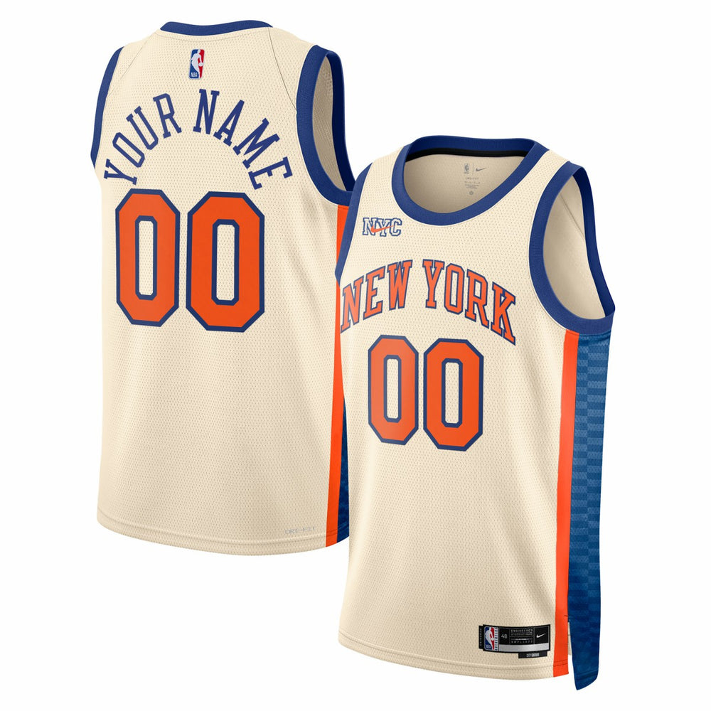 New York Knicks Unisex 2025/26 City Edition Swingman Custom Jersey Cream | Nike Near Me