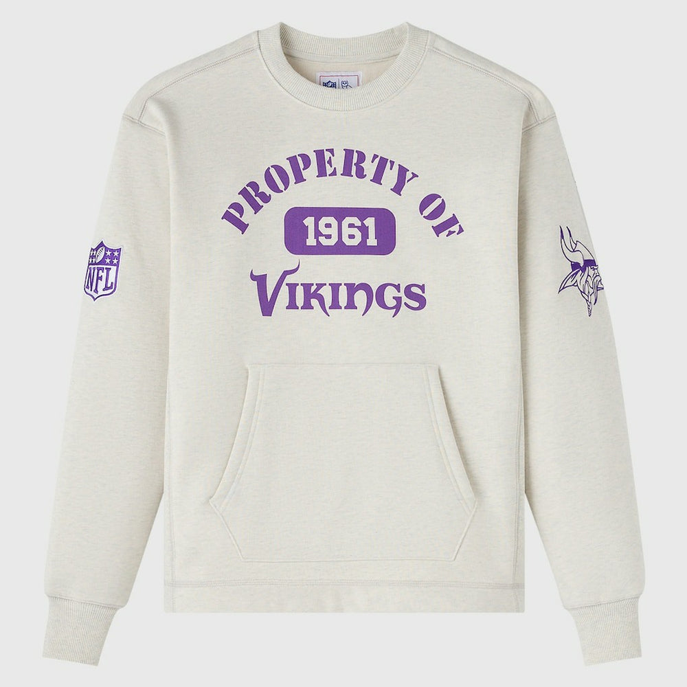 Minnesota Vikings OVO x NFL Unisex Fleece Sweatshirt Heather Gray