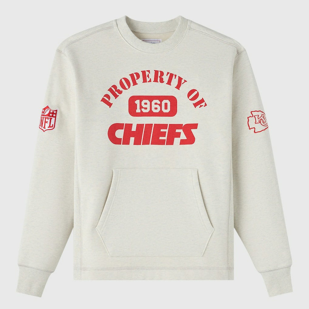 Kansas City Chiefs OVO x NFL Unisex Fleece Sweatshirt Heather Gray