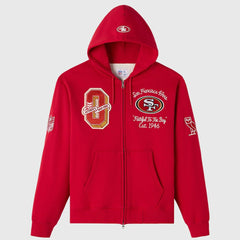 San Francisco 49ers OVO x NFL Unisex Full-Zip Waffle-Lined Hoodie Scarlet