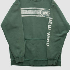 Fanatics New York Jets 2000s Hooded Pullover Sweatshirt Green Vintage